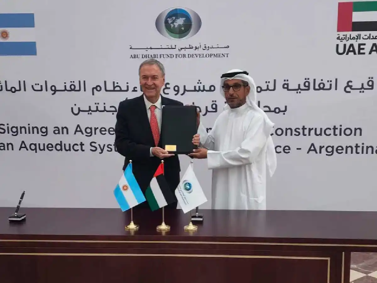 Acueductos troncales: Schiaretti firmó convenios en Abu Dabi 