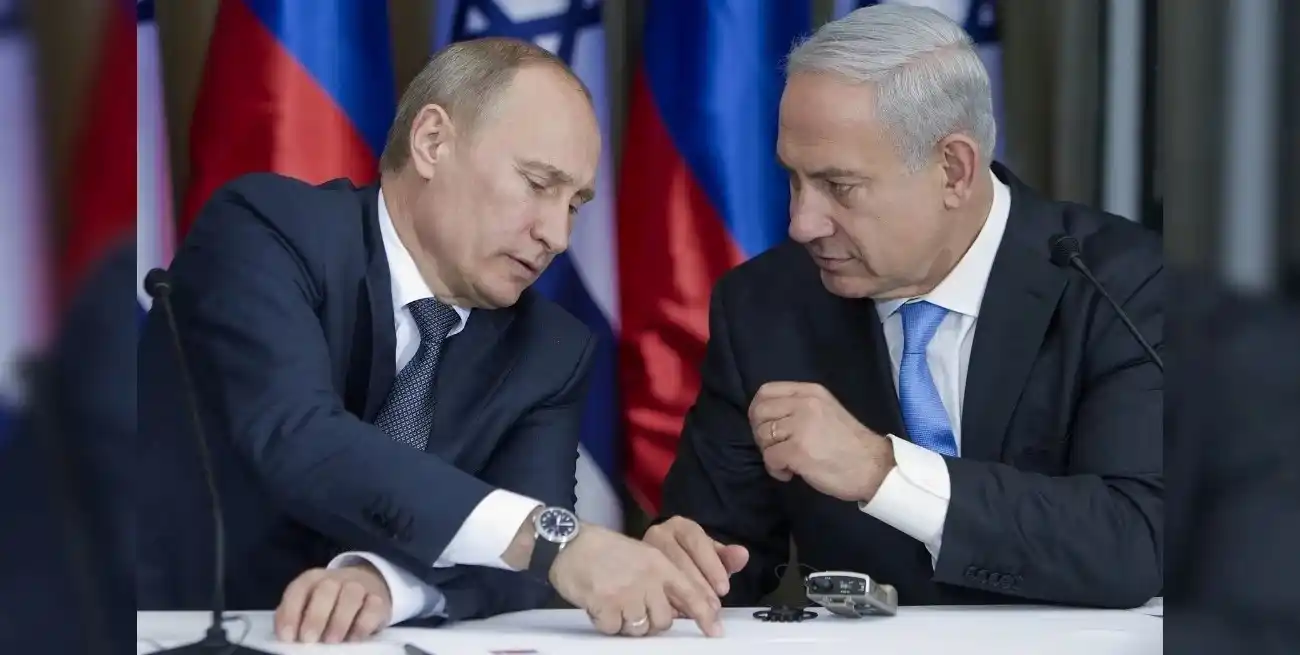 El presidente de Rusia, Vladímir Putin, y el primer ministro del Estado de Israel, Benjamin Netanyahu.