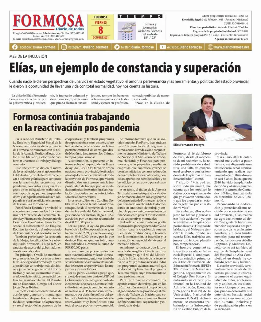 Tapa y Contratapa 8 de octubre de 2021