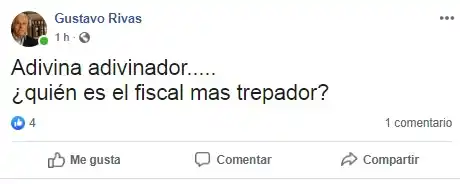 El posteo de Rivas dedicado a un fiscal después de los alegatos