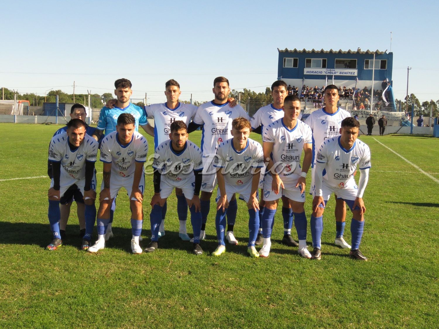 El elenco sancayetanense. Los 11 victoriosos en el encuentro ante Defensores de Puerto Quequén