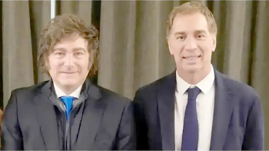 El Presidente junto a Diego Santilli, ministro del Interior.