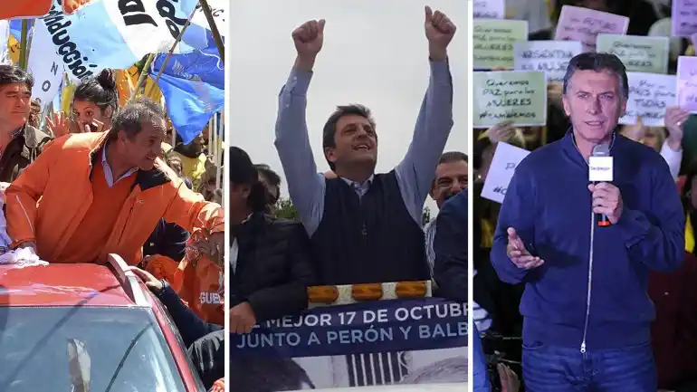 Scioli, Massa y Macri hicieron campaña en el Día de la Lealtad