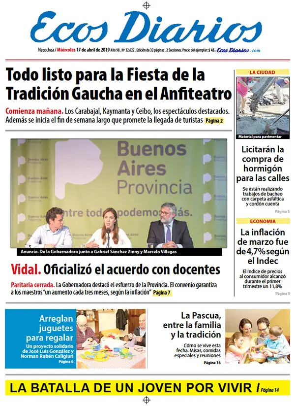 Tapa del 17 de abril de 2019