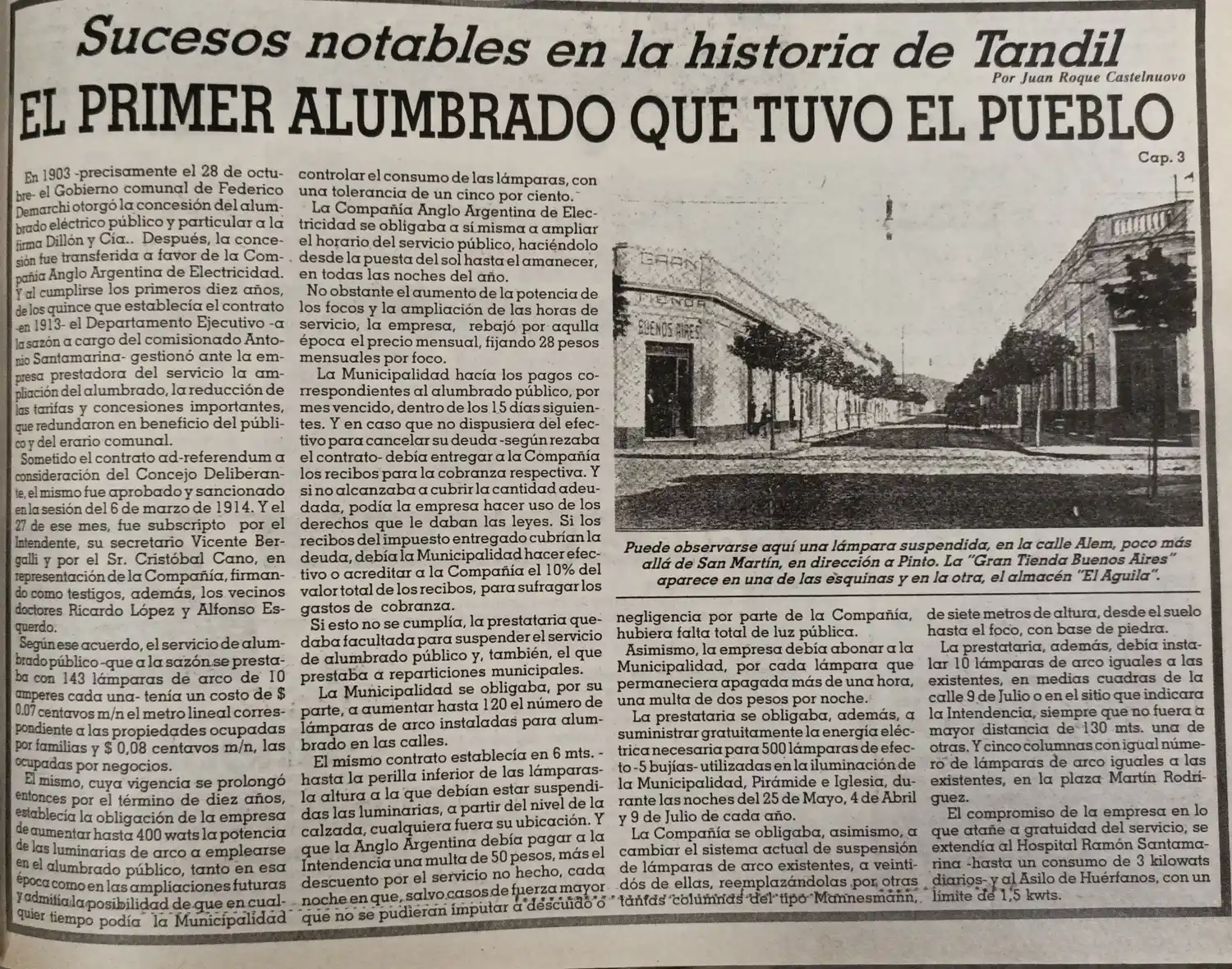 El primer alumbrado que tuvo el pueblo - Cap. 3