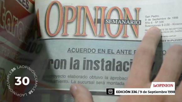 30 años de La Opinión: la tapa del 9 de septiembre de 1998