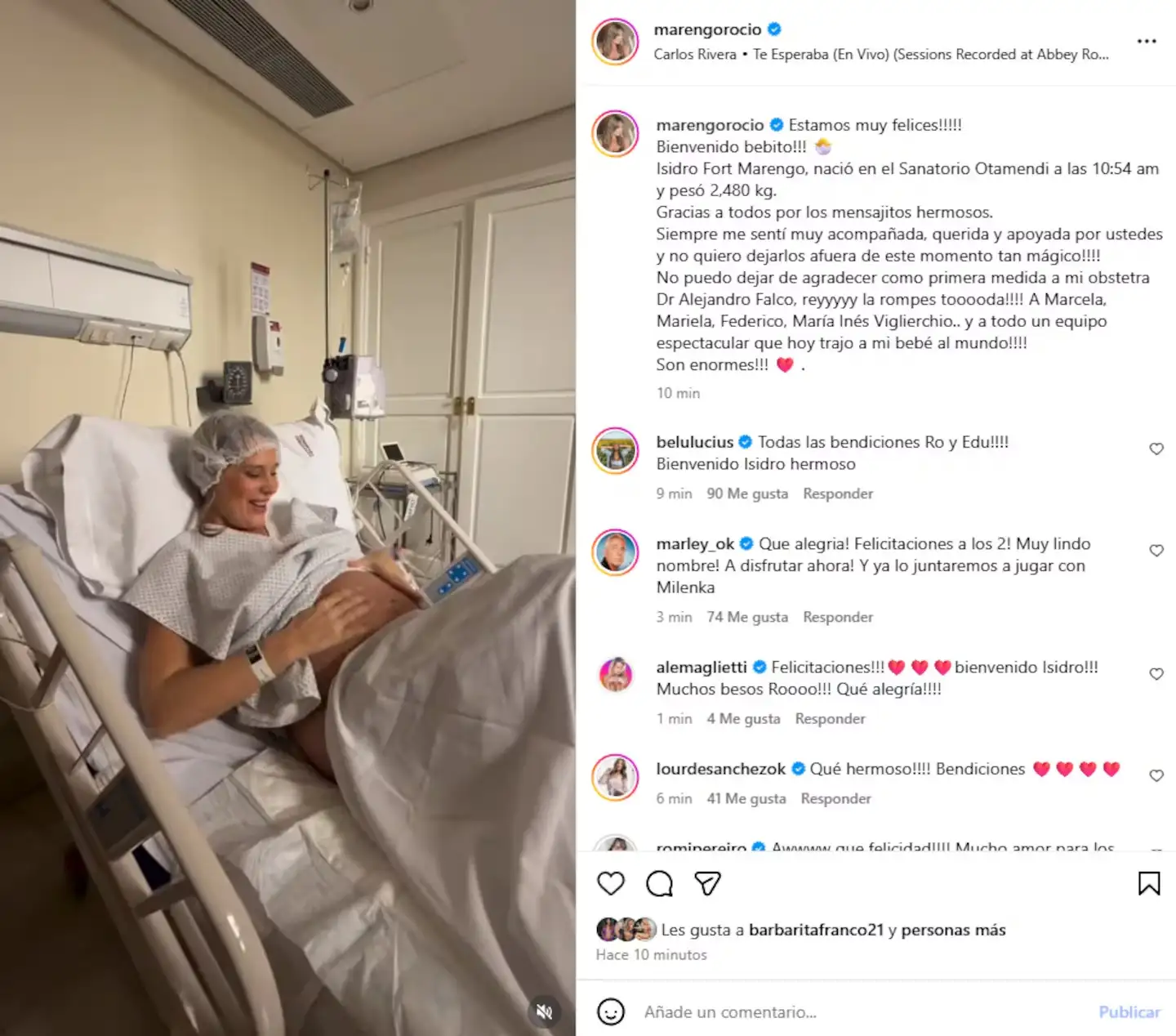 Rocío Marengo y Eduardo Fort presentaron a su hijo Isidro con un tierno video