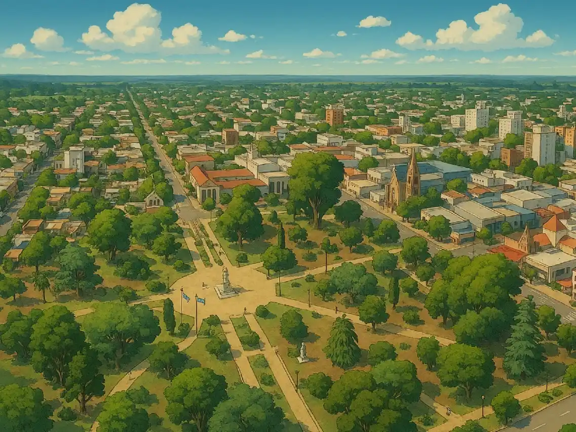 La ciudad también fue retratada por inteligencia artificial al estilo de Studio Ghibli