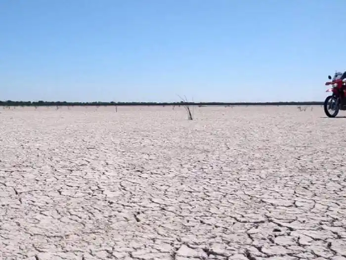 Laguna Paiva seca,  la imagen que preocupa