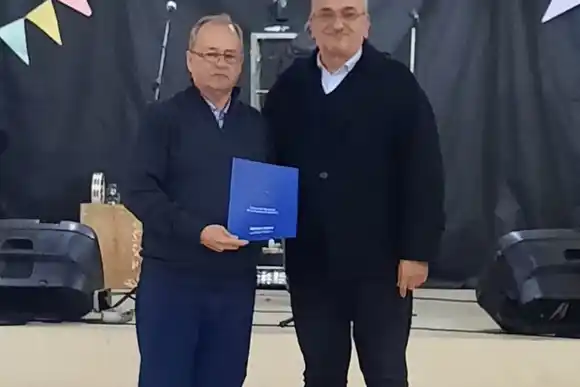 Calvo participó de la celebración de las fiestas patronales de Colonia Bigand