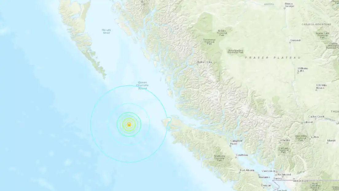 Tercer sismo en la costa oeste de Canadá