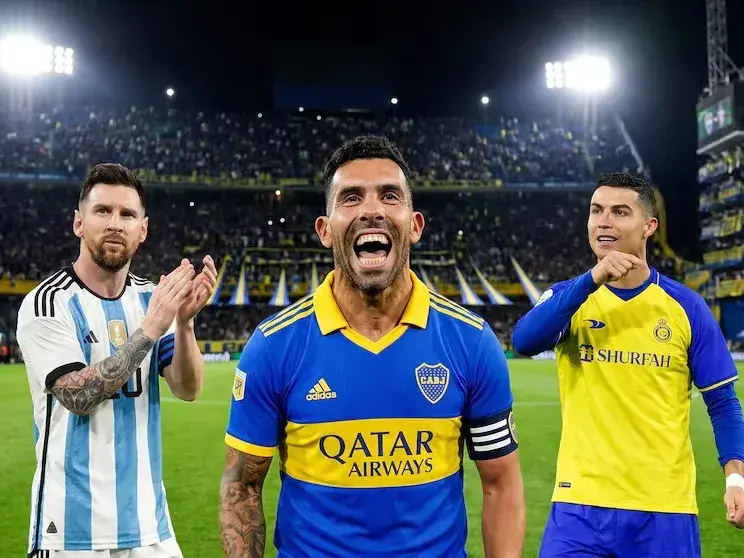 Carlitos Tévez sueña con reunir a Messi y Cristiano Ronaldo en la Bombonera para su despedida el próximo 20 de diciembre.Foto:Infobae