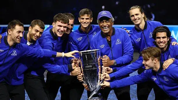 Los festejos del equipo europeo.
