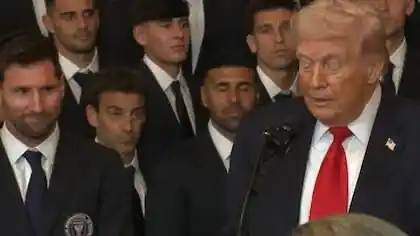En el acto oficial, Trump destacó la importancia del título conseguido por el club de Florida y resaltó la presencia del capitán argentino en el plantel.