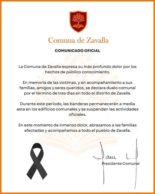ZAVALLA COMUNICADO