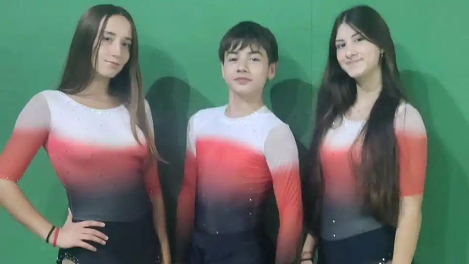 Los representantes locales de Skating Queens. Lacoste, Alonso y Cejas