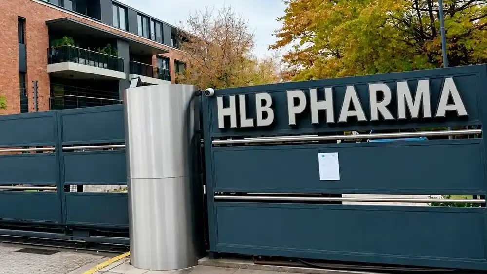 La entrada del laboratorio HLB Pharma en San Isidro.