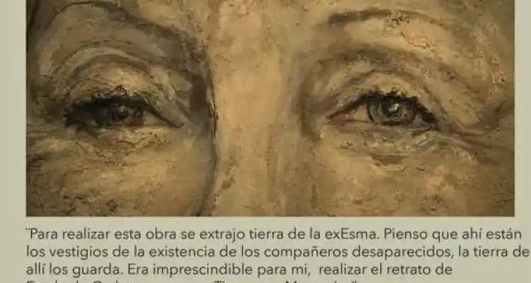 Un cuadro de Coqui López para Estela de Carlotto, con tierra de la ex Esma