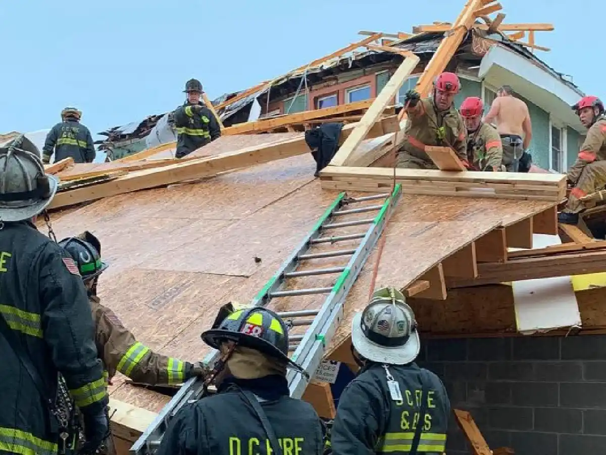 Otro derrumbe en Estados Unidos: colapso un edificio en Washington
