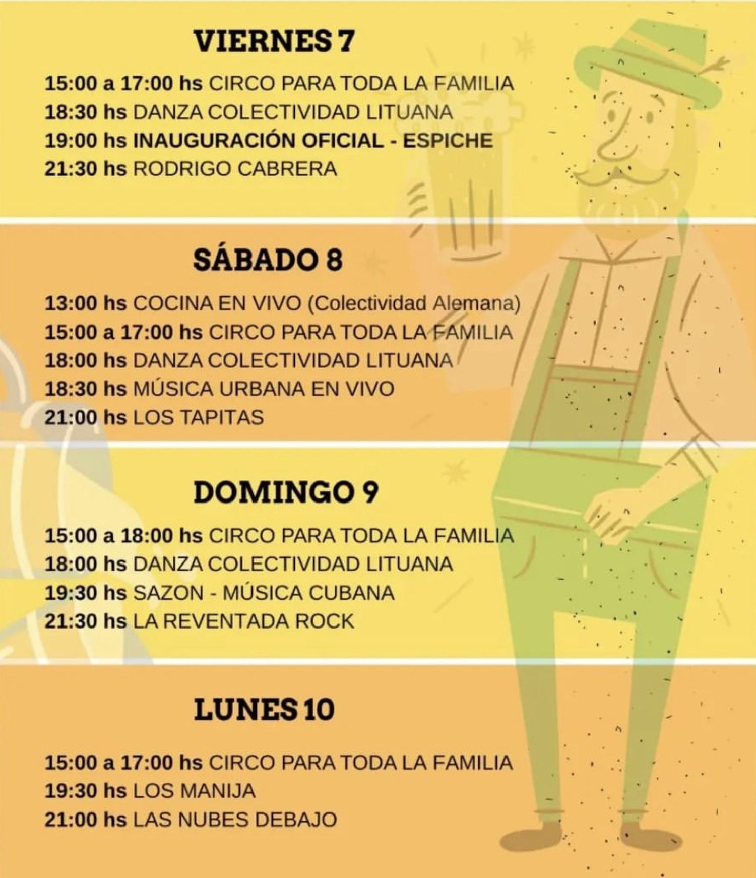 Cronograma isla fest