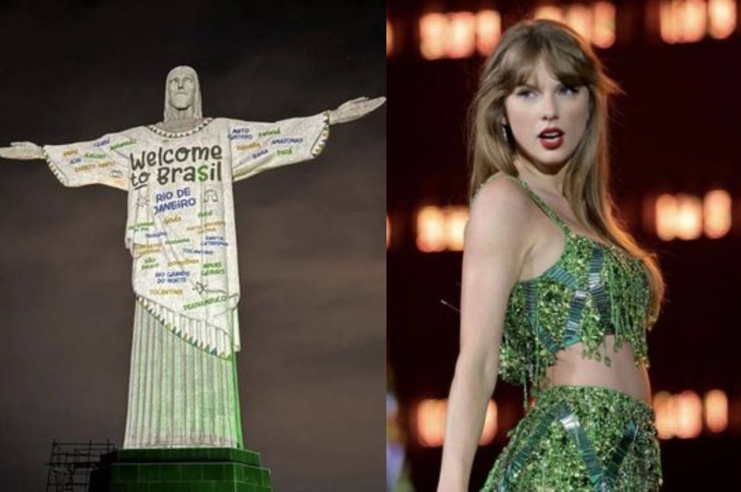 El Cristo Redentor vestido de swiftie