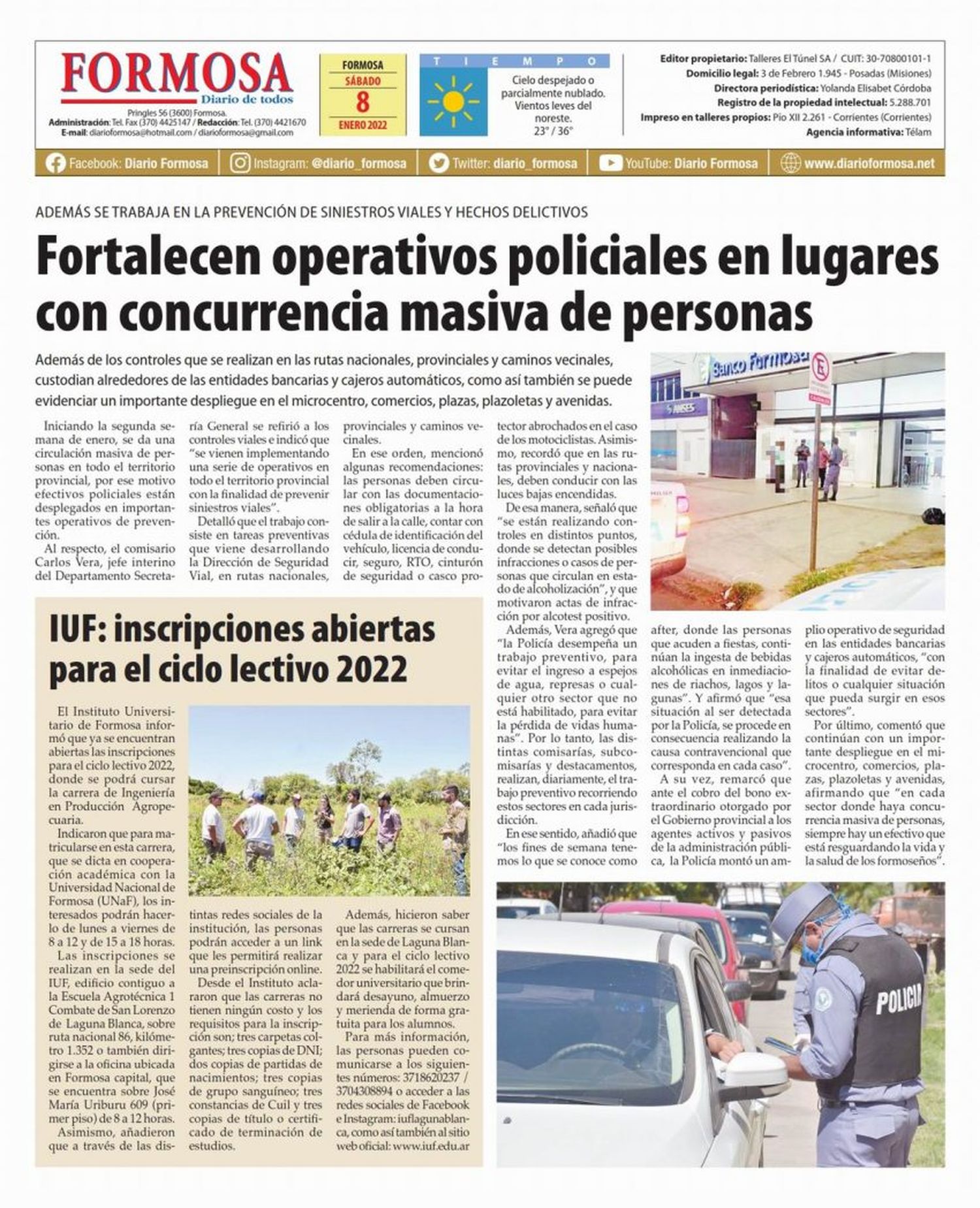 Tapa y Contratapa 8 de enero de 2022