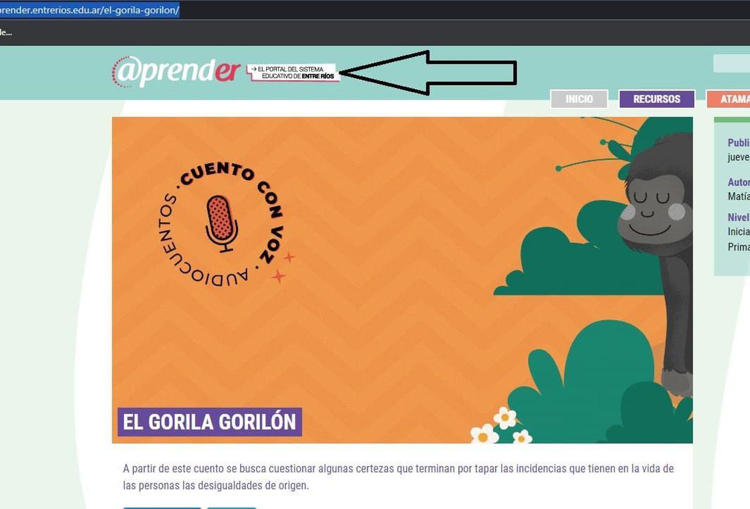 Tras la queja de la docente Yohana Fuks, el CGE eliminó el cuento “El Gorila Gorilón” del portal Aprender