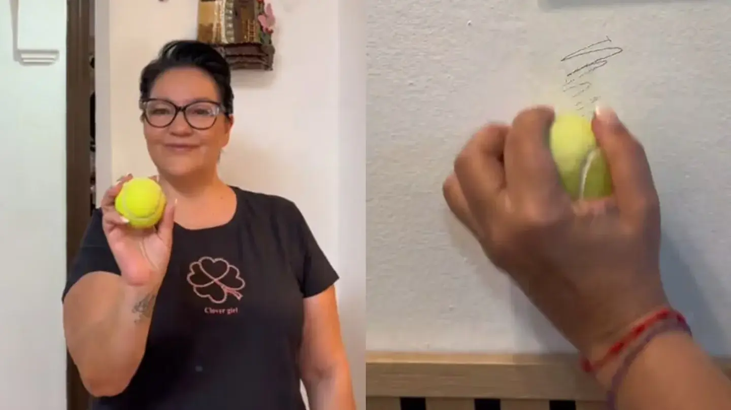 El truco con una pelota de tenis para quitar marcas de paredes y muebles