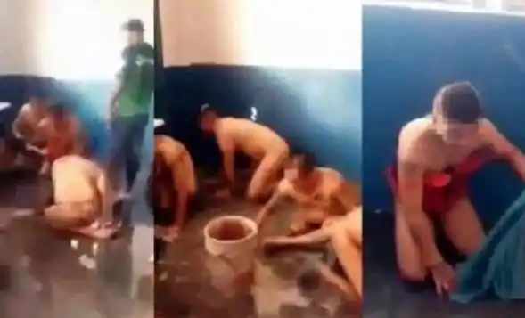 Video: obligan a narcos a limpiar la cárcel en tanga y babydoll