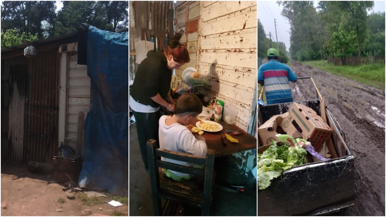 Quedó sin trabajo, un incendio destruyó su casa y viven dentro de una caja: "Lloro cuando mis hijos no pueden comer"