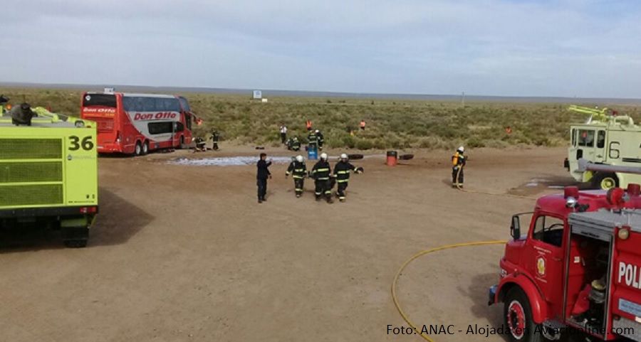 Realizaron simulacro de accidente aéreo en el aeropuerto de Trelew