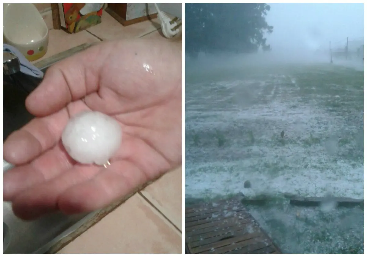 El descenso de la temperatura y la lluvia trajeron aparejado granizo a la Costa
