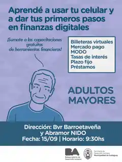 Brindarán una capacitación para Adultos Mayores