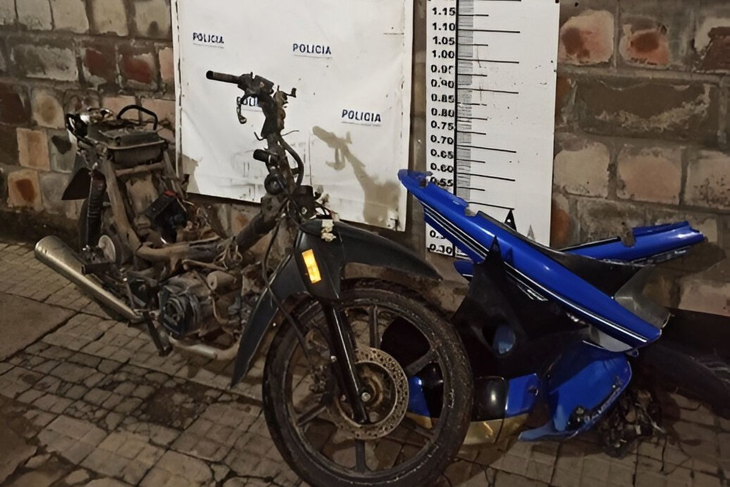 Así estaba la moto cuando la encontraron.