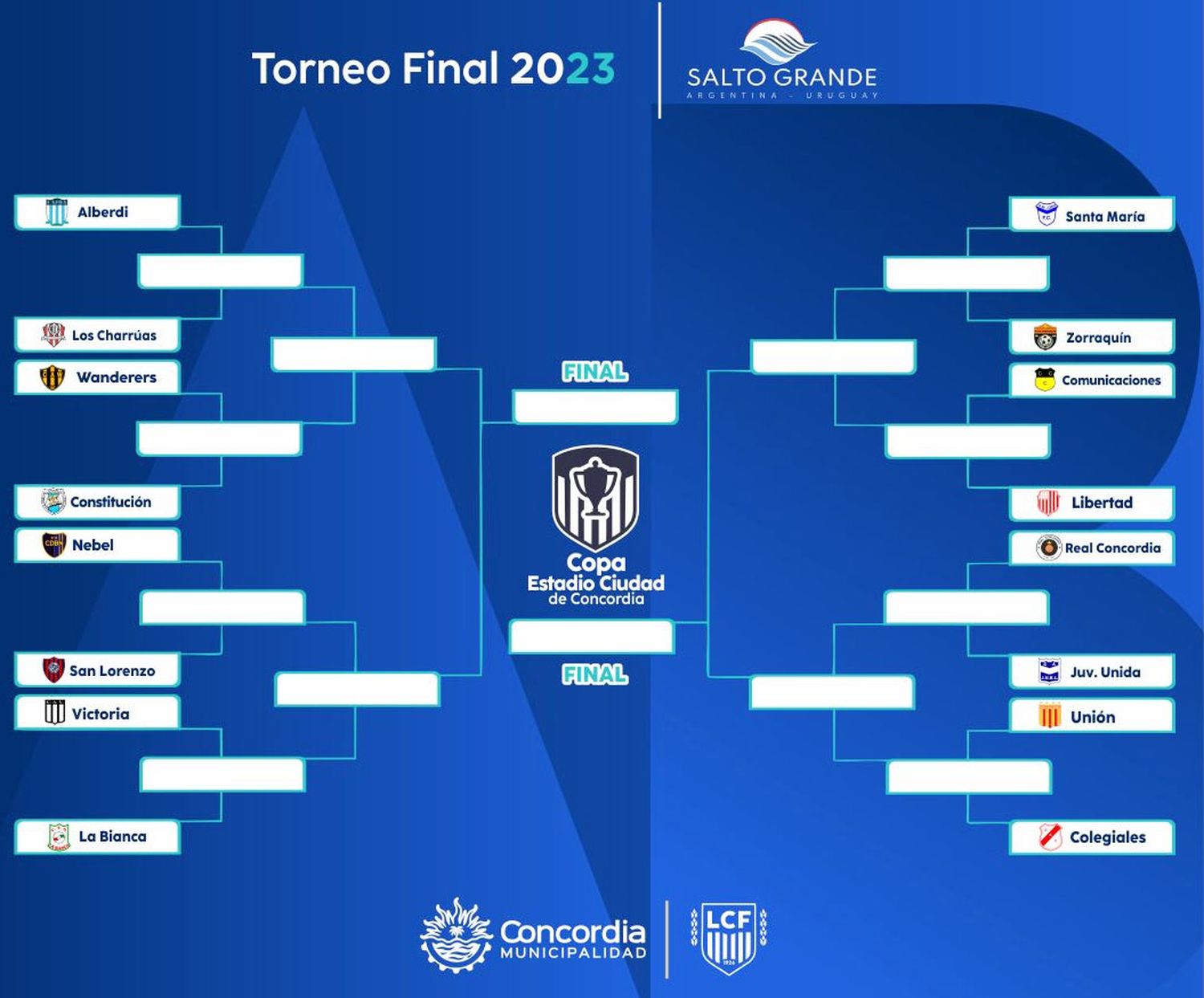 Esta los cuadros para definir los cuartos de final del certamen de fútbol 