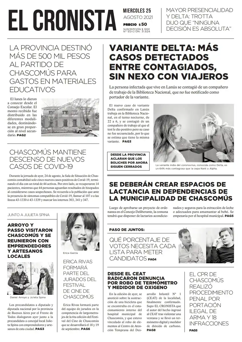 Tapa 25 de agosto 2021