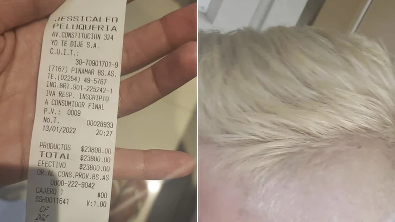 Fue a una peluquería en Pinamar, le cobraron $23.800 y el ticket se hizo viral