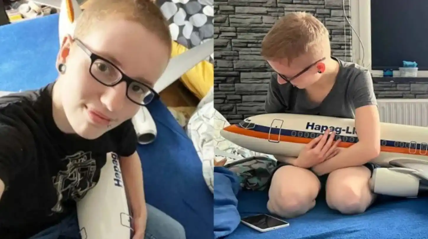 Una joven confesó que está enamorada de un avión y que tiene sexo con su réplica