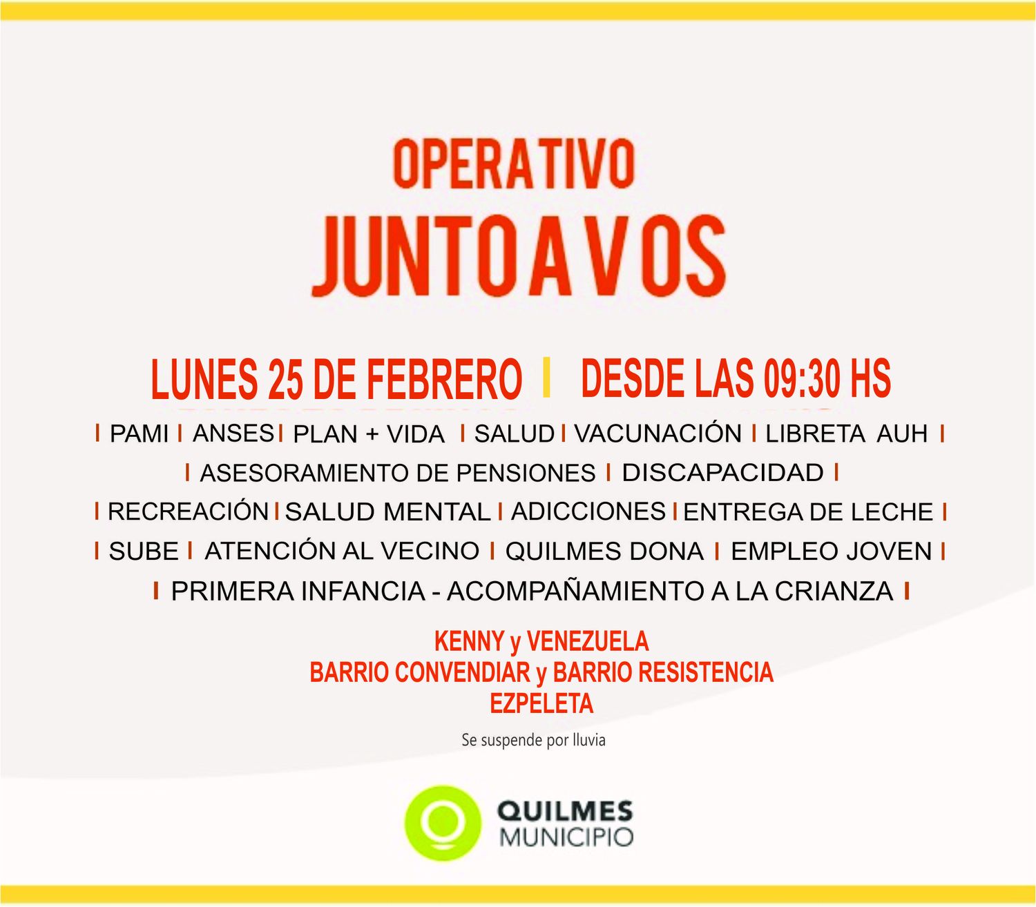 Quilmes: El operativo social "Junto a vos" llega este lunes a Ezpeleta 