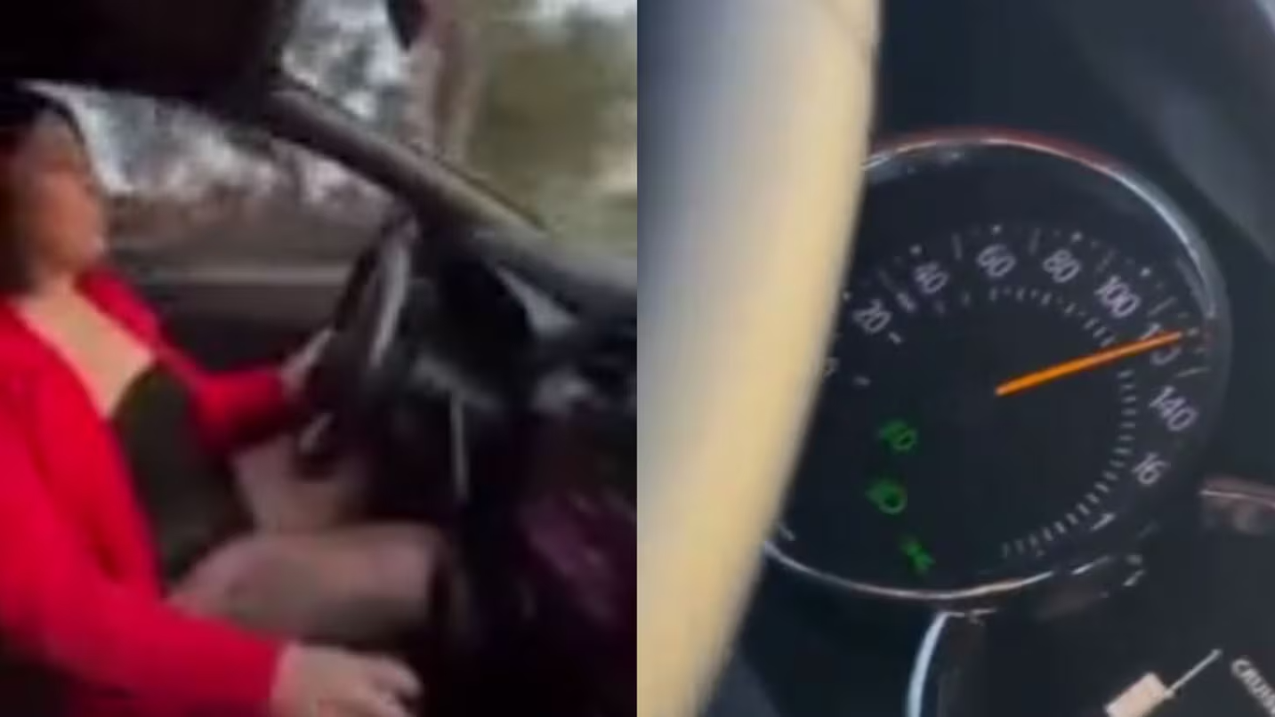 VIDEO | Una joven se filmo manejando a más de 180 km/h y cruzando semáforos en rojo