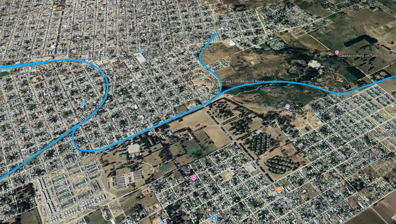 Una imagen que se compartió de los ramales de Tandil