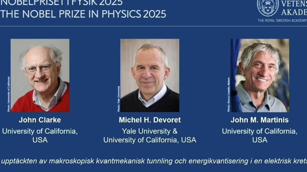 El premio Nobel de Física 2025 fue otorgado este martes a John Clarke, Michel H. Devoret y John M. Martinis