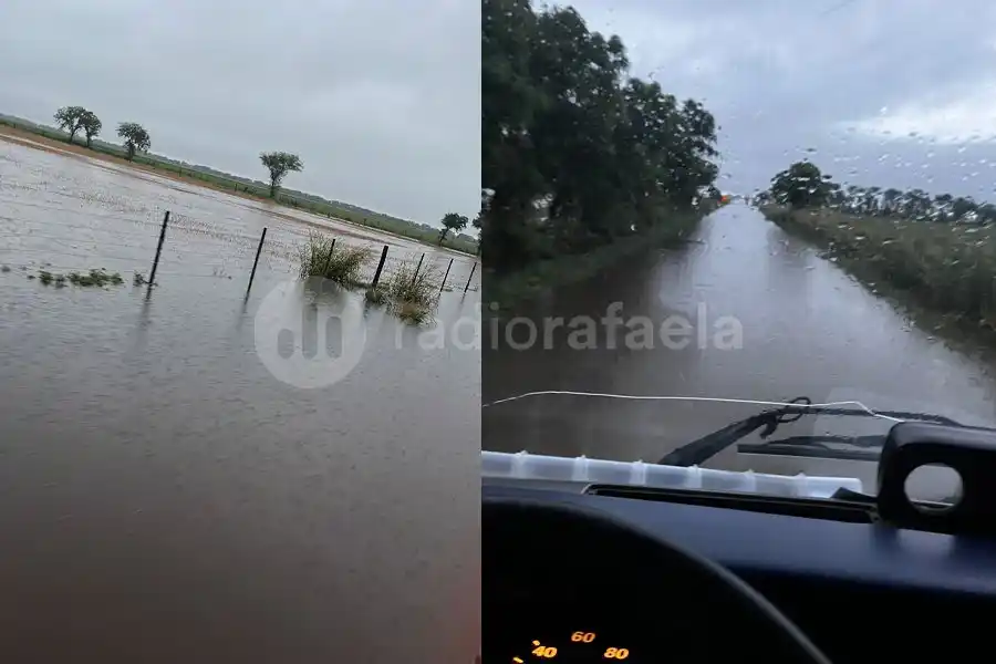 Campos bajo agua en Villa San José tras superar los 170mm de precipitaciones