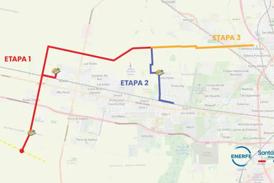 La obra beneficiará a más de 84.000 familias de Rosario, Funes, Roldán, Granadero Baigorria, Capitán Bermúdez, Soldini e Ibarlucea.