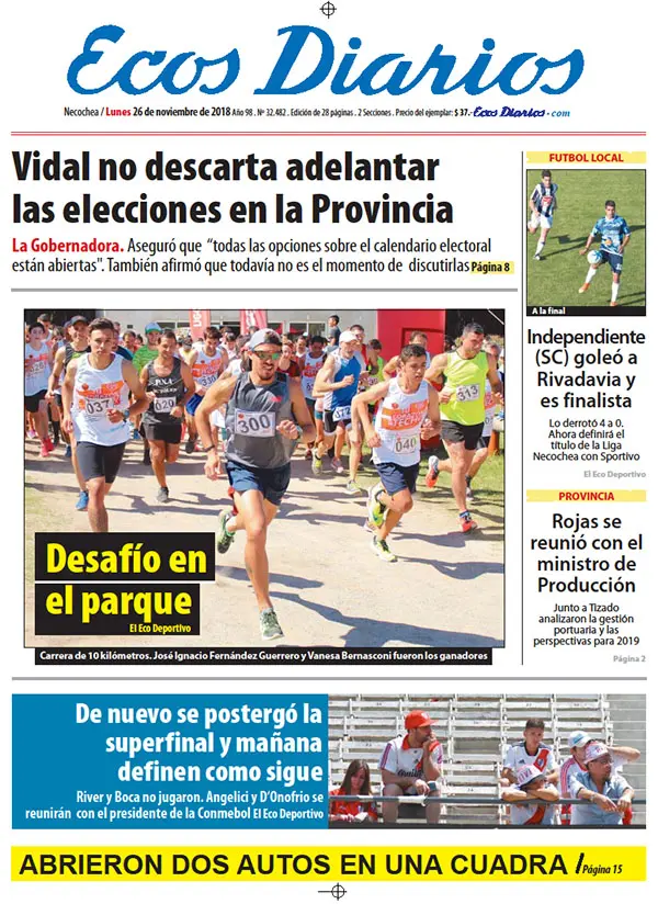 Tapa del 26 de noviembre de 2018