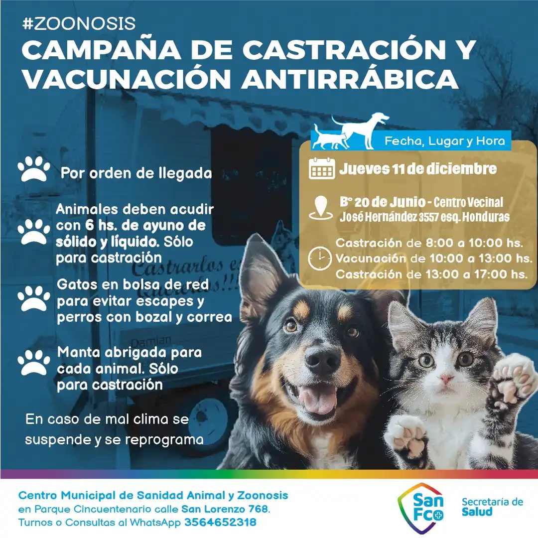 Centro Municipal de Sanidad Animal y Zoonosis barrio 20 de junio