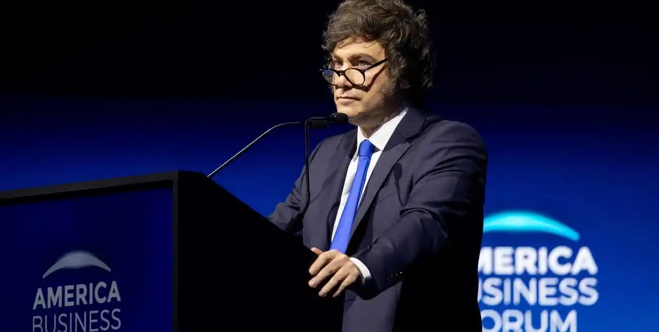 Javier Milei en America Business Forum. Foto: Reuters