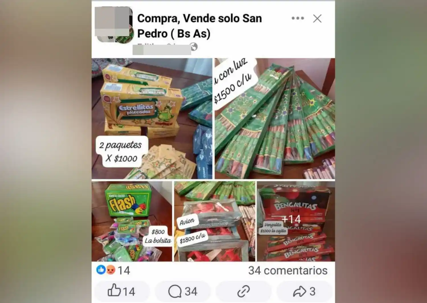 Venta ilegal de pirotecnia