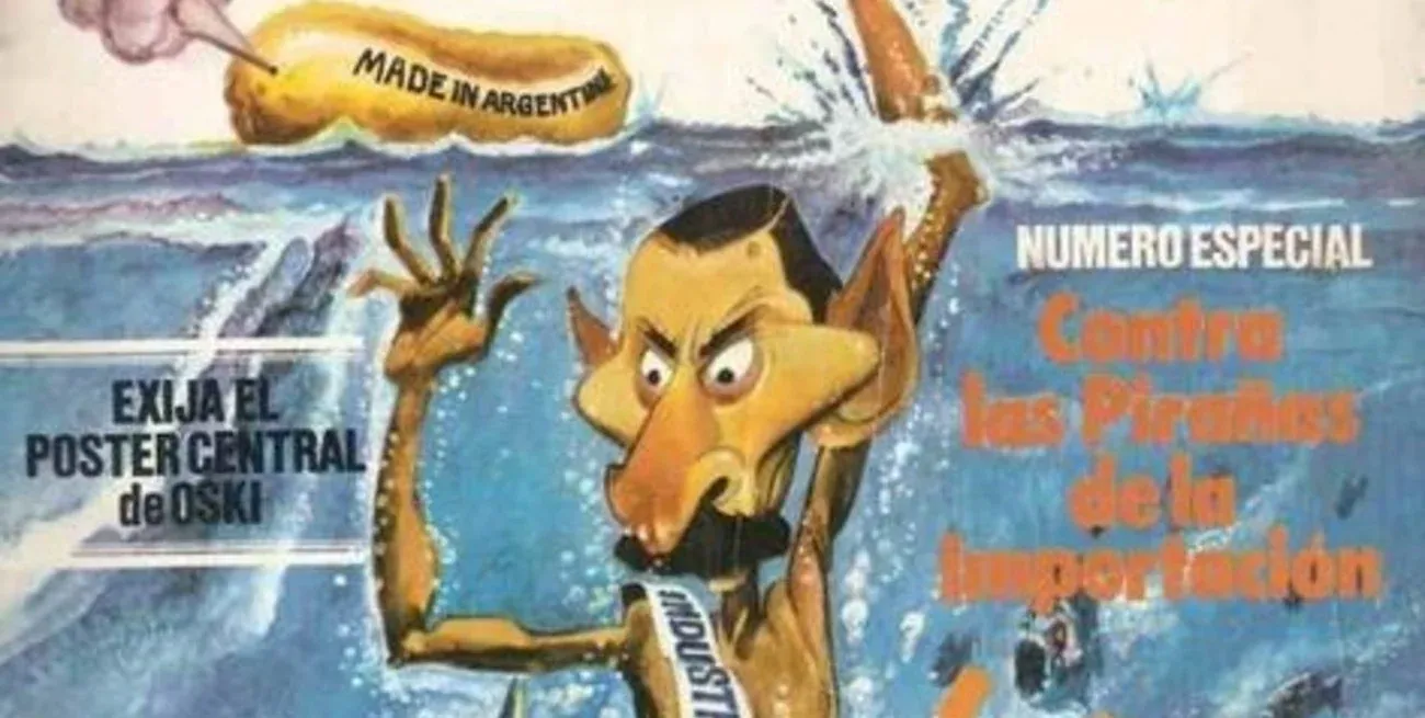 Detalle de la tapa de la revista Humor durante la presidencia de facto del general Jorge Rafael Videla.