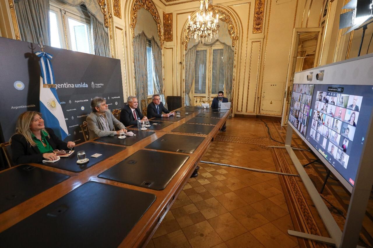 Federico Fulini participó de un encuentro virtual junto a Alberto Fernández